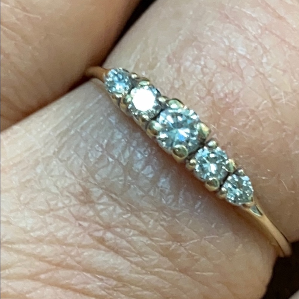 14k vintage yellow diamond anniversary ring ❤️💓🥰